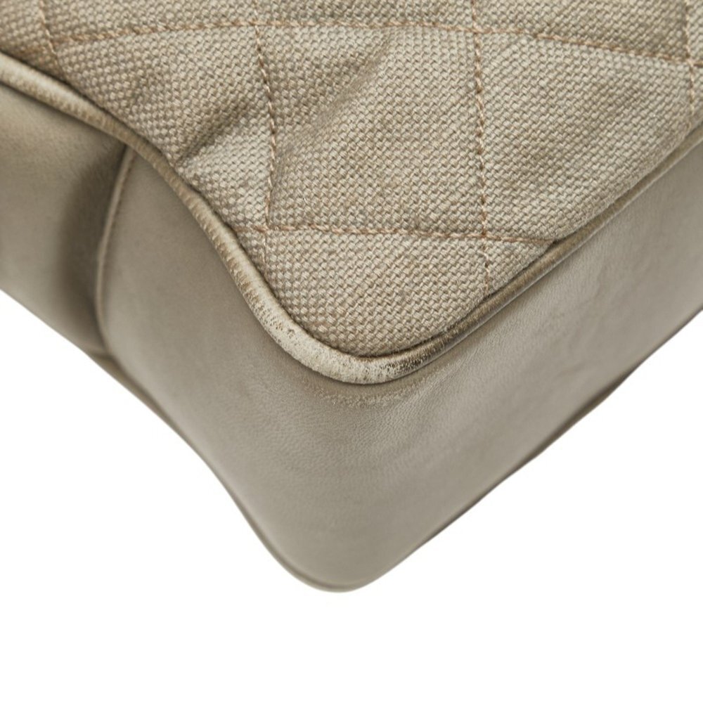 CHANEL Gray Leather Logo Tote Bag - Picture 5 of 14